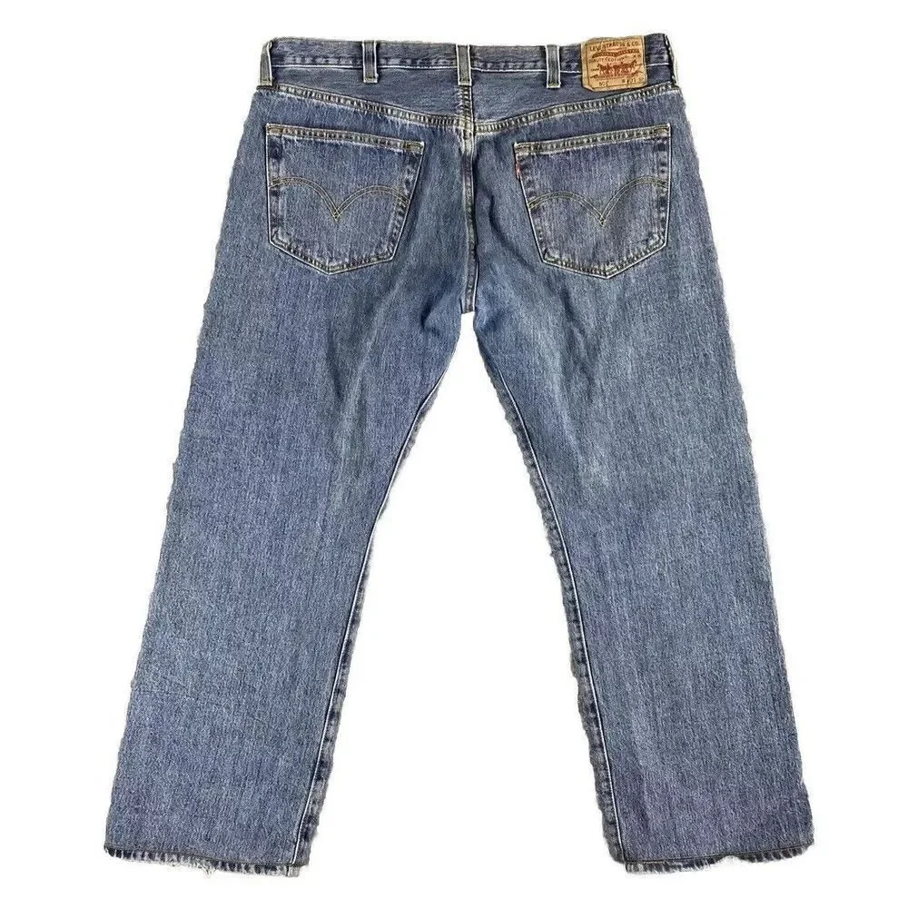 Levi's 501 Mens Jeans Button Fly Straight Leg Blue Size W40 L30